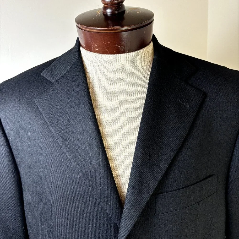 Super 100's Wool Suit Jacket Canada Ultimo Uomo NWOT Size 38R Men's Black Blazer